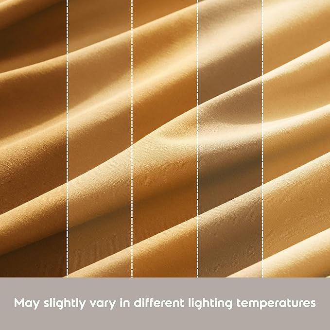 Nestl Short Queen Sheet Set - 1800 Ultra-Soft Microfiber - Double Brushed - Deep Pockets - Easy Fit - 4 Piece Set - Bed Sheets (Short Queen, Camel Gold)