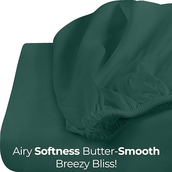 Utopia Bedding King Fitted Sheet - Bottom Sheet - Deep Pocket - Soft Microfiber - Shrinkage and Fade Resistant - Easy Care -1 Fitted Sheet Only (Emerald)