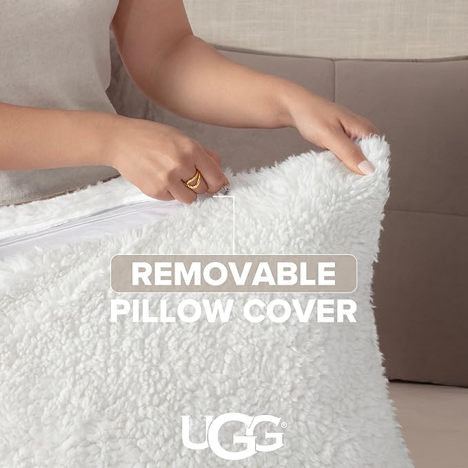 UGG Blissful Comforter Set with 2 Pillow Shams, Warm Winter Bedding, Fluffy Reversible Down Alternative Bedding, King/California King Size Comforter Set, Brown Fawn
