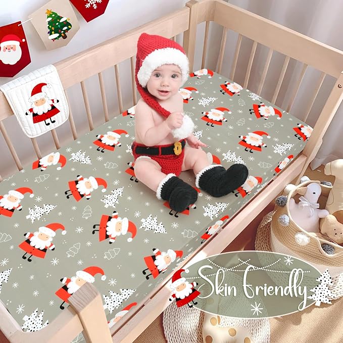 UOMNY Crib Sheet Christmas Fitted Crib Sheets Baby Sheet for Standard Crib and Toddler Mattresses Nursery Bedding Sheet Crib Mattress Sheets for Boys and Girls 1 Pack Space Toddler Sheet