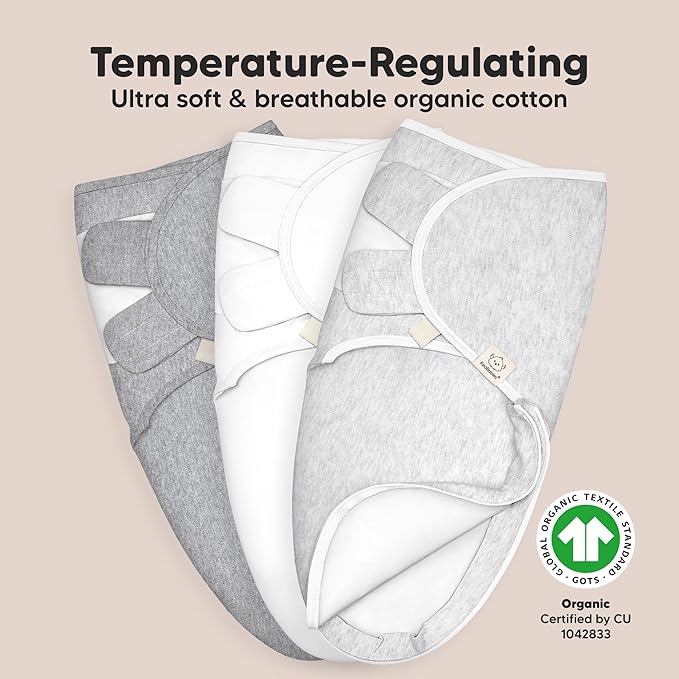 Baby Swaddle Sleep Sacks with Zipper - 3-Pack Swaddles for Newborns 0-3 Months, Infant, Baby Girls, Boys, Soft & Durable Newborn Sleep Sack, Easy Diaper Change Swaddling Blanket (Cloud, OS)