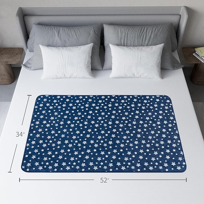 Waterproof Bed Pads Washable, Absorbent Chuck Pads Non Slip for Incontinence, Washable Pee Pads for Dogs, Waterproof Mattress Protector for Seniors, Bedwetting Kids, Hospitals, Pets, 34"x52" 2 Pack