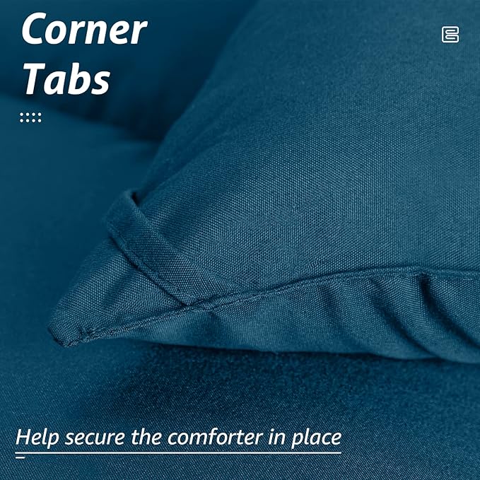HYLEORY All Season Twin Size Bed Comforter - Cooling Down Alternative Quilted Duvet Insert with Corner Tabs - Winter Warm - Machine Washable - Teal