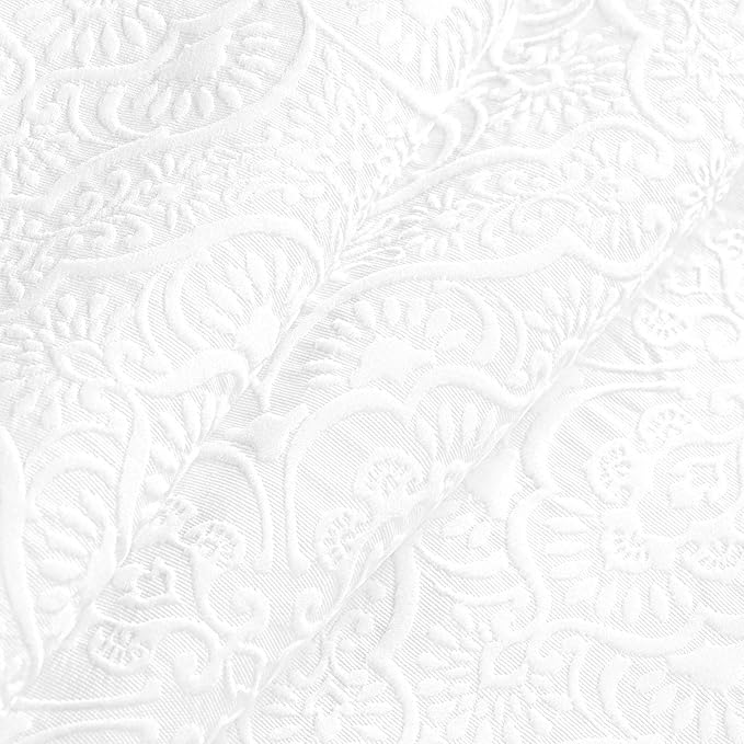 Superior 3 Piece Bedspread Set, Home Bed Decor, Decorative Bed Spread, 2 Pillow Shams, Medium Weight Blanket, Floral Matelasse Coverlet, Bedding Essentials, Enzy Collection, Queen, White