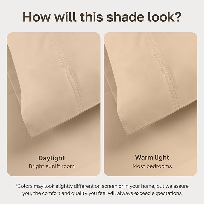 California Design Den California King Sheets, 600 Thread Count 100% Cotton Sateen California King Sheet Set with Deep Pockets, Soft Hotel-Quality Bedding Sheets & Pillowcases (Golden Tan)