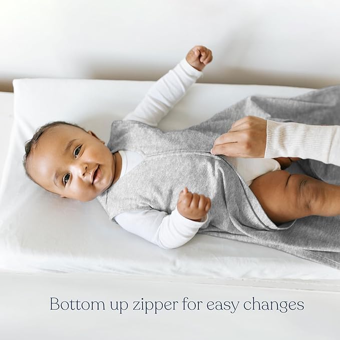 HALO SleepSack, 100% Cotton Wearable Blanket, Swaddle Transition Sleeping Bag, TOG 0.5, Blue Stripe, Medium, 6-12 Months