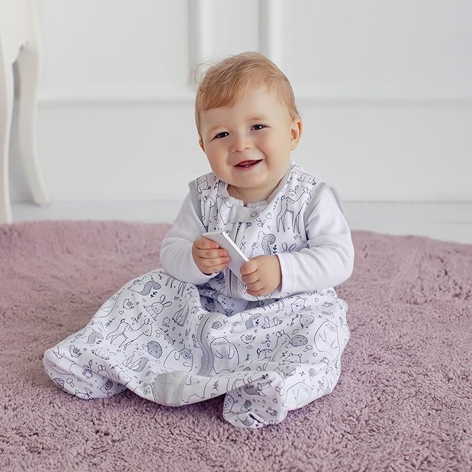 Mama Cheetah Baby Sleep Sack 0.5 TOG, Organic Cotton Baby Wearable Blanket with Two-Way Zipper, Swaddle Transition Baby Sleeping Bag for Newborn Infant Toddler Boy Girl, 0-3 Months