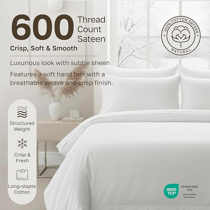 California Design Den California King Sheet Set - 100% Cotton, 600 Thread Count Deep Pocket Cal King Sheet Set, Luxury Soft Hotel-Quality Sheets with Sateen Weave - Pastel Blue
