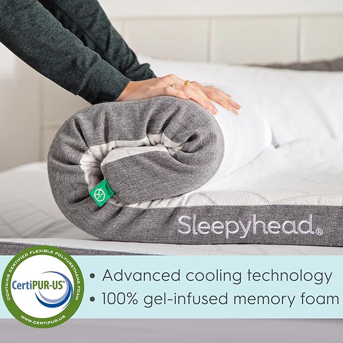 Sleepyhead Queen 3 Inch Premium Gel Mattress Topper – Cooling Gel Memory Foam Bed Topper – Pressure Relief, Washable Cover, CertiPUR-US Certified, Soft Mattress Pad (Queen 3")