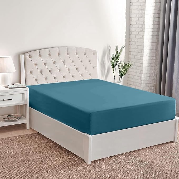 Mellanni Queen Fitted Sheet - Iconic Collection Bedding Sheets with up to 16 inch Deep Pocket - Soft & Cooling - Fade & Stain Resistant - 1 PC (Queen, Teal)