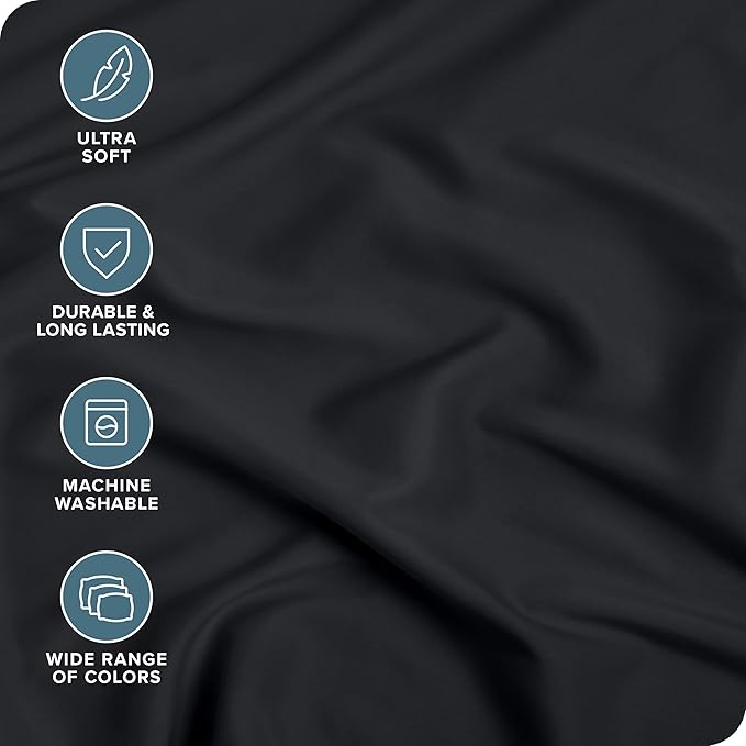 Bare Home 5-Pack Fitted Bottom Sheets Twin - Premium 1800 Ultra-Soft Wrinkle Resistant Microfiber - Deep Pocket (Twin, Black)