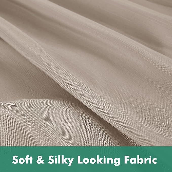 Biscaynebay Wrap Around Bed Skirts with Split Corners for King Beds 14" Drop, Light Camel Elastic Dust Ruffles Adjustable Easy Fit Wrinkle & Fade Resistant Silky Luxurious Fabric Machine Washable