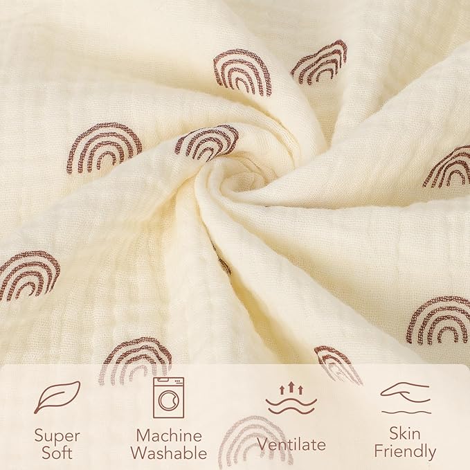 Cotton Muslin Front Nursery Fluffy Dotted Fleece Back Receiving Bed Quilt, Reversible Baby Blanket for Unisex Newborn Baby Toddler Boys Girls