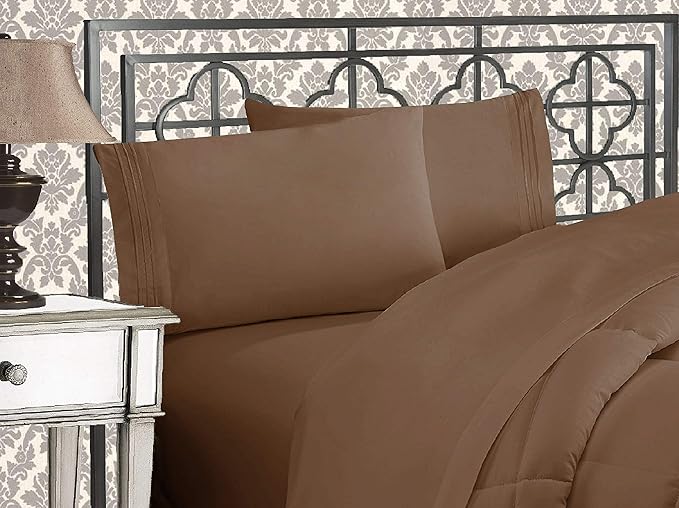 Elegant Comfort 1500 Thread Count Wrinkle & Fade Resistant Egyptian Quality Ultra Soft Luxurious 2-Piece Pillowcases, Standard Size, Taupe