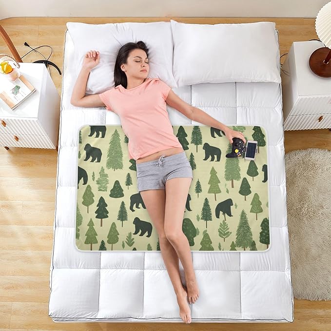 Waterproof Bed Pad Reusable Changing Pad Toddler Mattress Protector Large Pee Pad Baby Diaper Pad Soft Washable Liner Forest Cartoon Gorillas Green