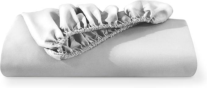 Bare Home Fitted Bottom Sheet Full Size - Premium 1800 Microfiber - Ultra-Soft Hotel Luxury - Deep Pocket - Durable and Long Lasting (Full, Cloud Grey)