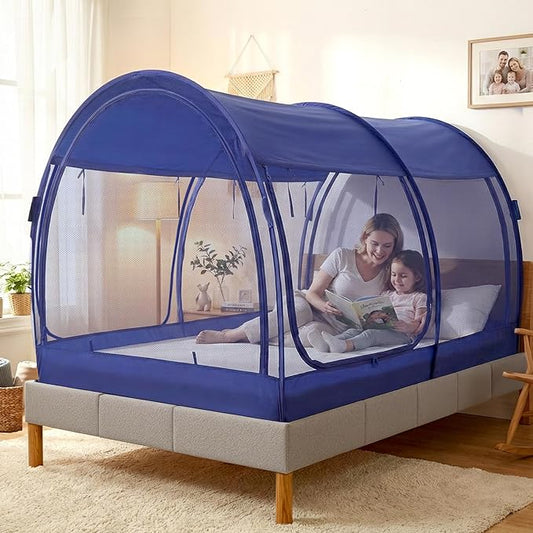 LEEDOR® Bed Tent Dream Tents Bed Canopy Shelter Cabin Indoor Privacy Warm Breathable Pop Up Twin/Full/Queen for Kids and Adult Patent Pending(Mattress Not Included)
