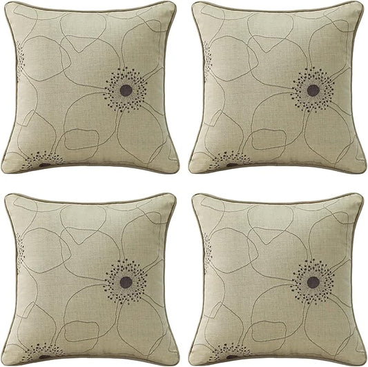 Outdoor Sunbrella Decorative Pillows Pack of 4, 18" x 18" Outdoor Pillow Set for Couch Bed Throw Patio Sofa, Allure Dusk