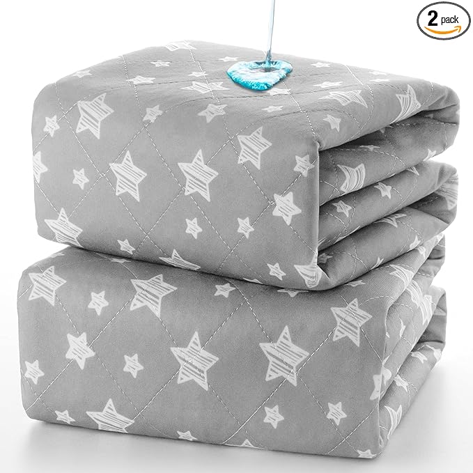 Waterproof Bed Pads Washable 34" x 36" (2 Pack), Absorbent Chuck Pads Non Slip for Incontinence, Washable Pee Pads for Dogs, Waterproof Mattress Protector for Seniors, Bedwetting Kids, Hospitals, Pets