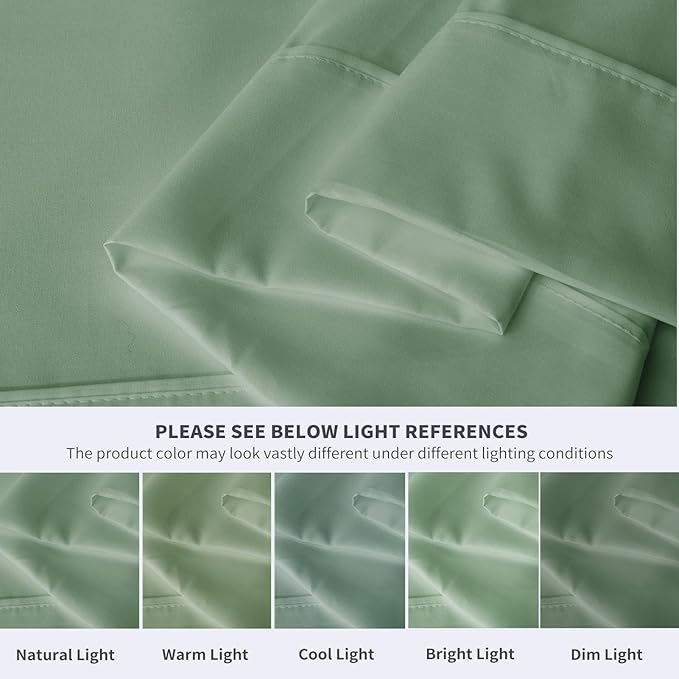 Maple&Stone Twin Flat Sheet 6 Pack,Premium Soft & Breathable,Brushed Microfiber Fabric,Anti-Shrinkage & Non-Fading,Bulk Flat Sheets Only Twin Size(Sage Green)