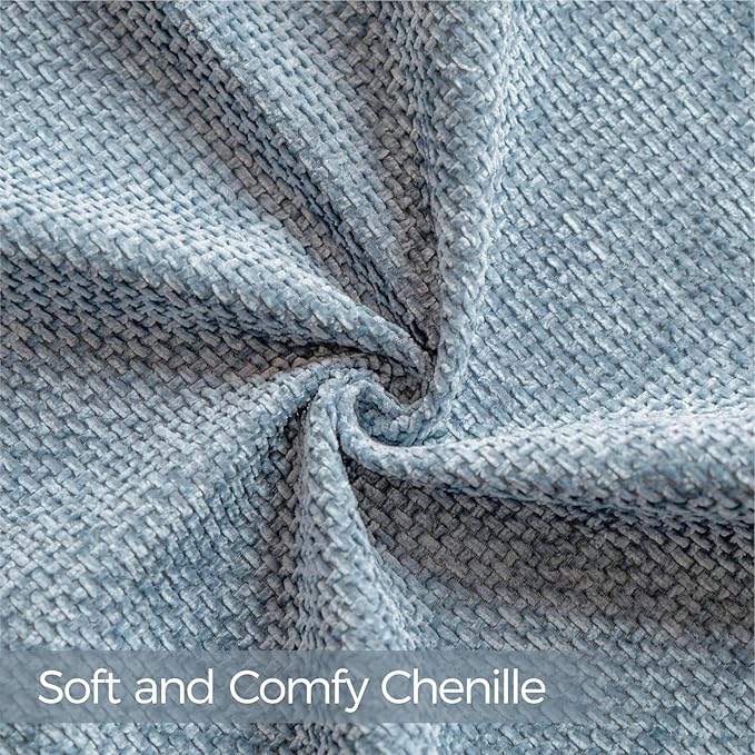 a moment Blue Chenille Throw Pillow Covers 16x16 Inch Pack of 2 Modern Decorative Throw Pillow Covers Farmhouse Cross Covers Home Decor for Sofa Bedroom Living Room