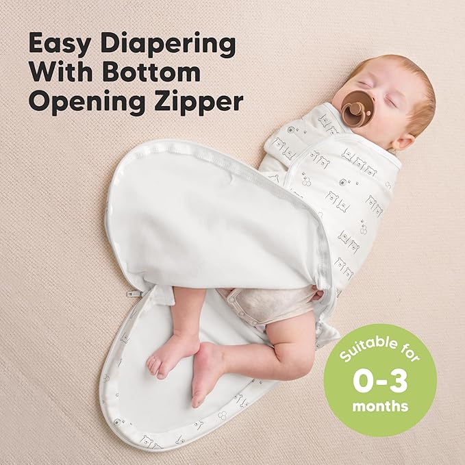 Baby Swaddle Sleep Sacks with Zipper - 3-Pack Swaddles for Newborns 0-3 Months, Infant, Baby Girls, Boys, Soft & Durable Newborn Sleep Sack, Easy Diaper Change Swaddling Blanket (Bumbly, OS)