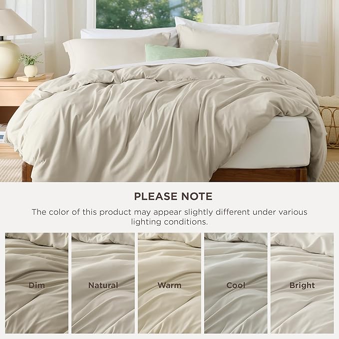 Bedsure Duvet Cover Oversized Queen Size - Soft Double Brushed Bedding Set for Kids & Adults, Zipper Closure, 3 Pieces, Includes 1 Duvet Cover (98"x98") & 2 Pillow Shams, NO Comforter, Linen