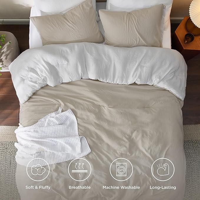 Bedsure King Comforter Set, Black Grey Soft Prewashed Bedding for All Seasons, 3 Pieces GentleSoft™ Bed Set, 1 Lightweight Comforter (104"x90") and 2 Pillowcases (20"x36")