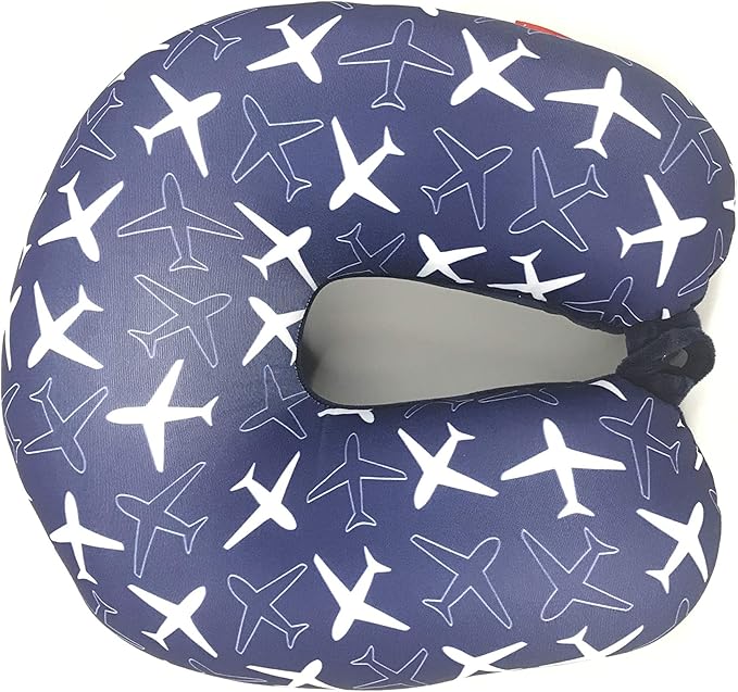 Bookishbunny U Shaped Micro Beads Microbead Neck Head Support Travel Pillow, 12"x12"x4" (PlaneNavy)
