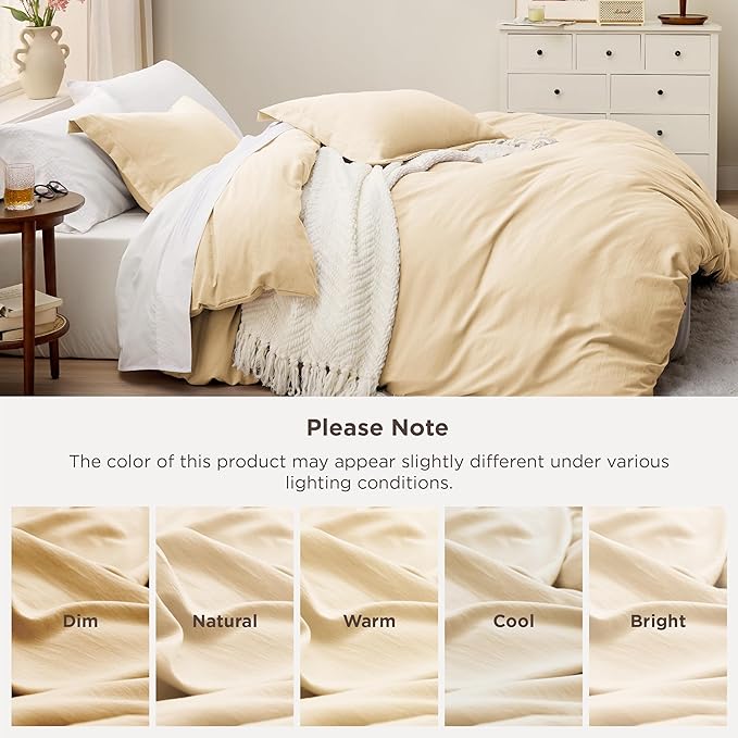 Bedsure Alabaster Gleam Twin Duvet Cover - 2 Pieces Prewashed Extra Soft Bedding Set, Includes 1 Duvet Cover Twin Size 68x90 Inches with Zipper Closure & 1 Pillow Sham, Comforter Not Included