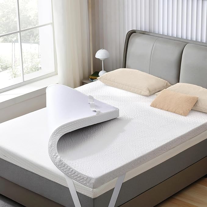 SINWEEK 3 Inch Gel Memory Foam Mattress Topper with Cooling Cover Ventilated Soft Mattress Pad, Bed Topper, CertiPUR-US Certified, Twin Size