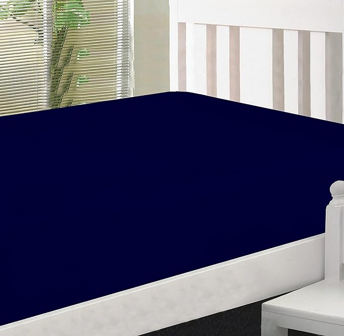 DESTINY CRESCENT BEDDING Full XL 100% Microfiber Double Brushed Sheet Set Navy - Extra-Soft, Breathable & Wrinkle-Free - 15" Deep Pockets, 54" x 80" - Ideal for Extra Long Full Beds - 4PC Set