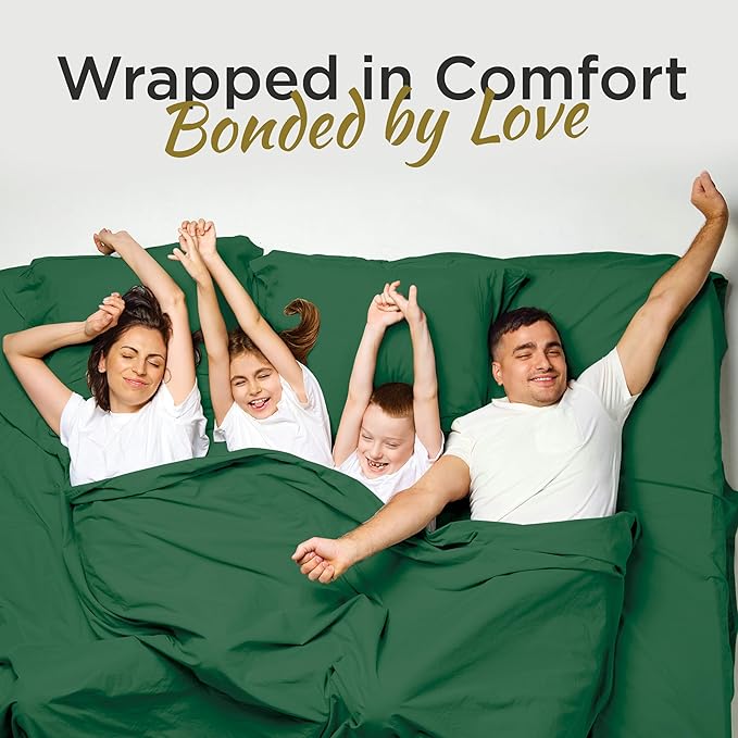 DESTINY CRESCENT BEDDING Microfiber Double Brushed Twin Hunter Green 3 PC Bed Sheets Soft and Comfy-15'' Deep Pocket,39''x75'' Great for Kids Room, Guest Room, Dorms, Camps, Twin Beds (Hunter Green)