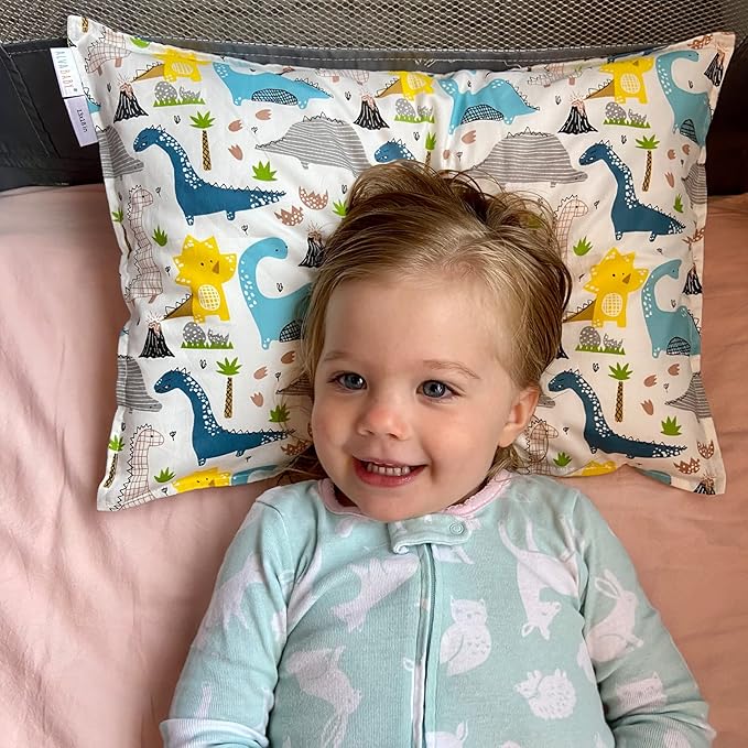 ALVABABY Toddler Pillowcases 2 Pack Organic Cotton Kids Pillow Cover Fit 13"x 18" or 12"x16" Envelope for Girl Boy Sleepy Travel