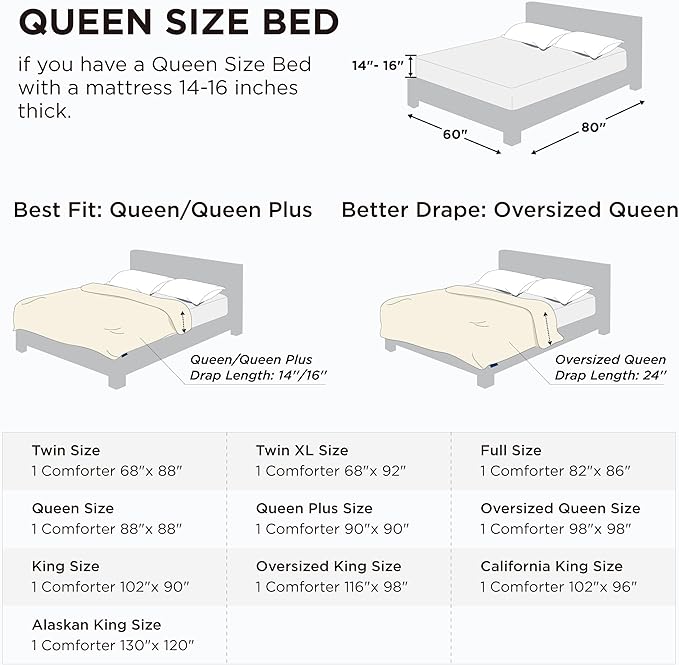 Bedsure Comforter Duvet Insert - Quilted Comforters Queen Plus Size, All Season Duvet, GentleSoft Down Alternative Bedding, with 8 Tabs, Gifts for Women/Men,Beige,Queen Plus 90 x 90 Inches