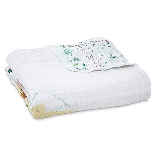 aden + anais Boutique Dream Blanket, 100% Cotton Muslin Baby Blanket Crib Bedding for Newborn Baby and Toddler, Nursery Blanket for Boys and Girls, Baby Registry and Shower Gift - Around The World