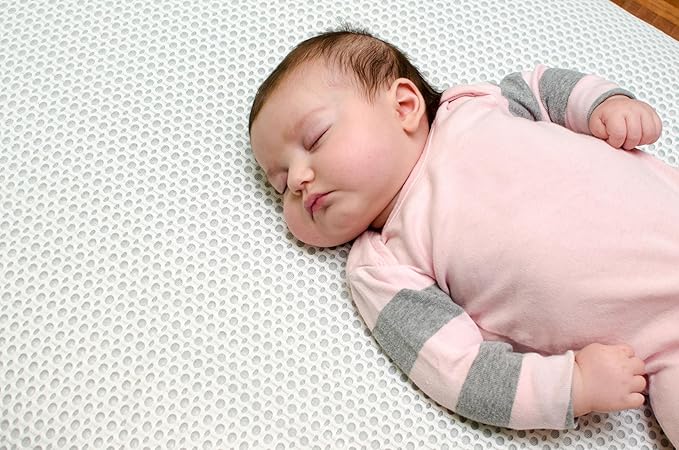 Lullaby Earth Breathe Safe Air Breathable Crib Mattress Pad, Removable Mattress Cover with Waterproof Layer for Baby and Toddler Beds, Standard Crib Size White
