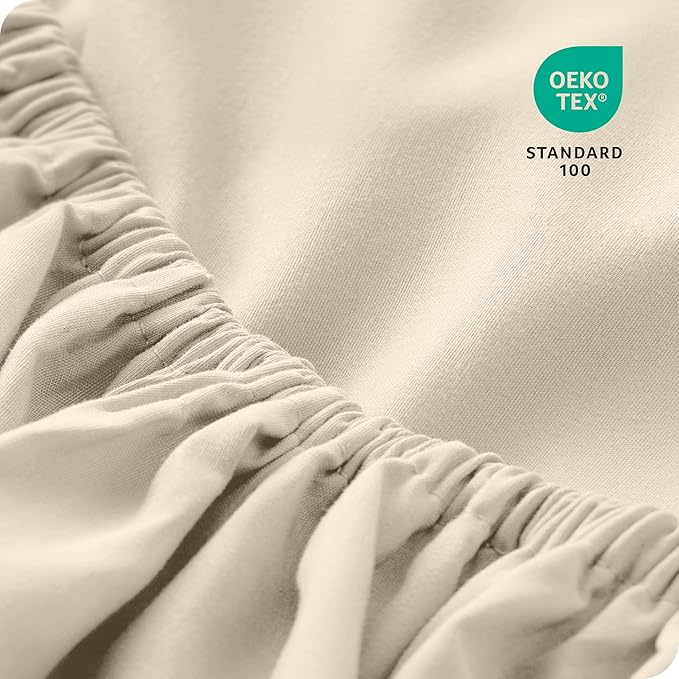 Bare Home 5-Pack Fitted Bottom Ultra-Soft Sheets Queen - Premium 1800 Ultra-Soft Wrinkle Resistant Microfiber - Deep Pocket (Queen, Sand)