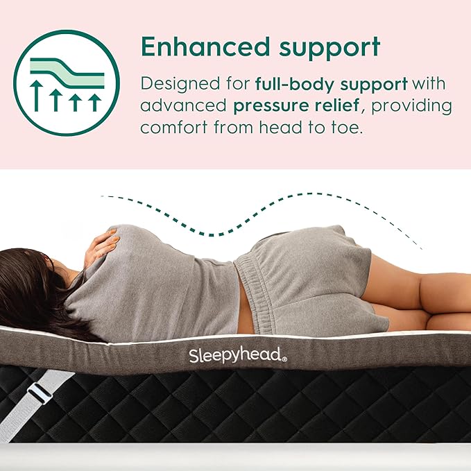 Sleepyhead Queen 3 Inch Premium Super Mattress Topper – Gel & Copper Infused Memory Foam Bed Topper – Cooling, Soft Support + Comfort, Foam Made in USA, CertiPUR-US Certified (Queen 3")