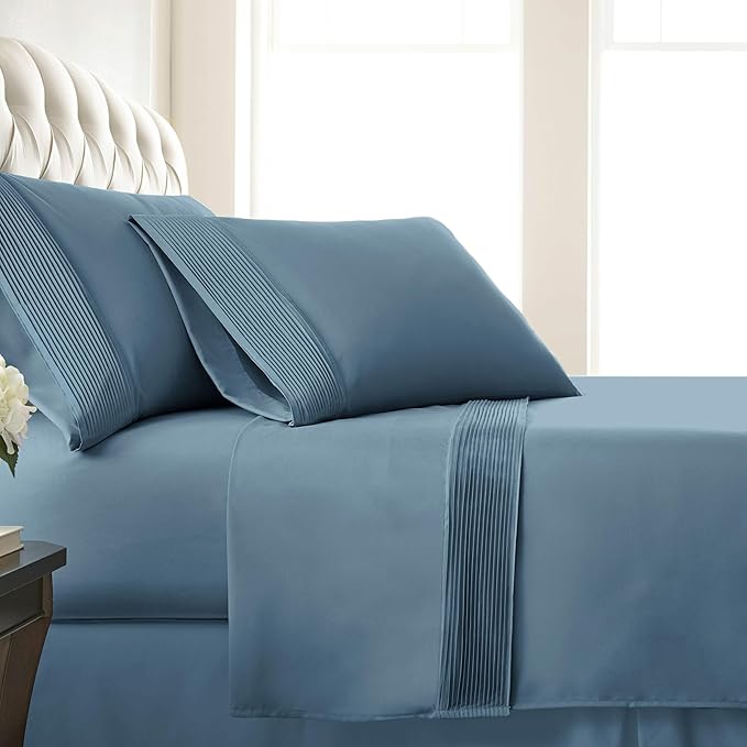 Southshore Fine Living, Inc. Deep Pocket Full Size Bed Sheets Set with 21" Deep Full Fitted Sheet, Two Pillow Cases Standard Size | Hotel Luxury Quality | Easy Care Microfiber Sheets | Coronet Blue