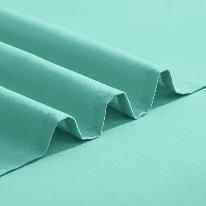 Elegant Comfort Luxurious 1500 Premium Hotel Quality Microfiber Three Line Embroidered Softest 4-Piece Bed Sheet Set, Wrinkle and Fade Resistant, Twin/Twin XL, Paradise Teal