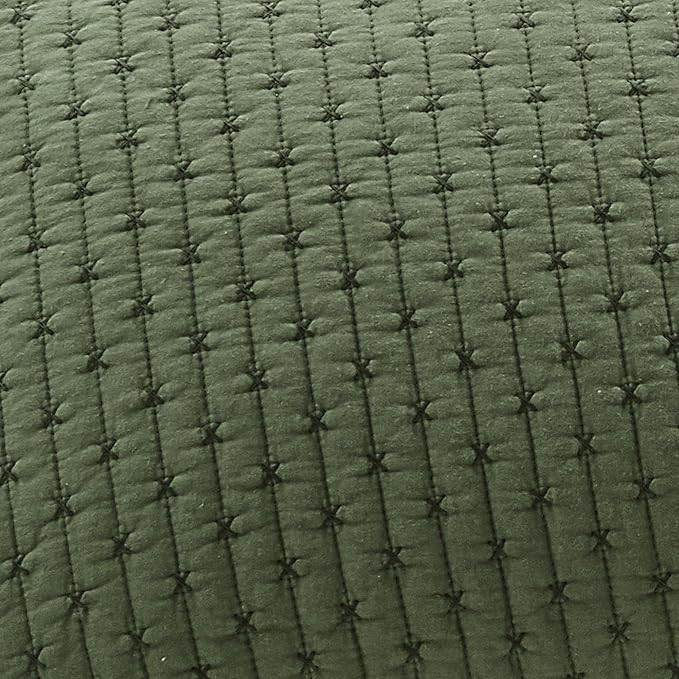Levtex Home Cross Stitch Reversible Full/Queen Quilt Set (88x92in) and 2 Pillow Shams (26x20in) - Stitch Texture - Forest Green - Cotton Full/Queen Size Quilt Bedding Set - Lightweight Soft Pre-Washed