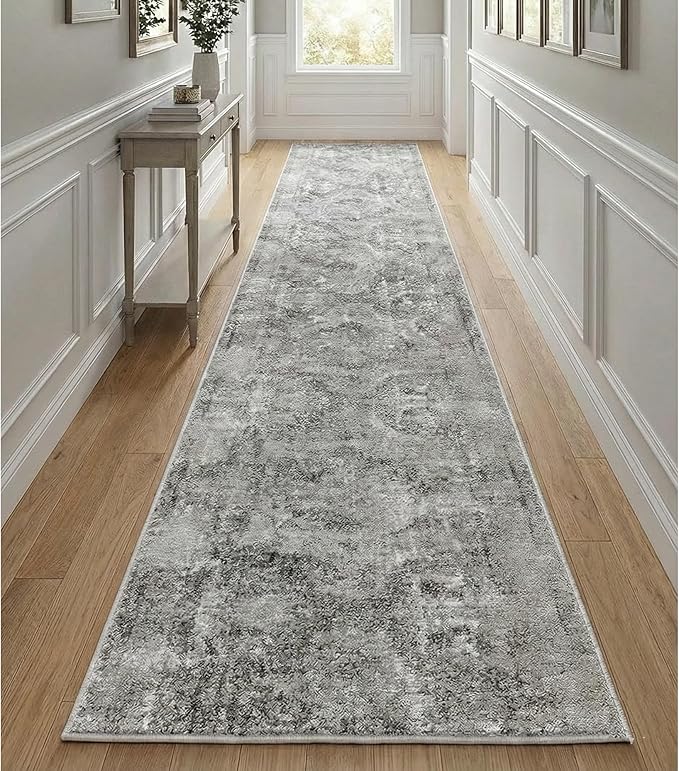 Well Woven Custom Size Runner - Choose Your Length - Patras Grey Vintage Medallion 27 Inches Wide x 19 Feet Long Runner Rug (27 in. x 19 ft.)