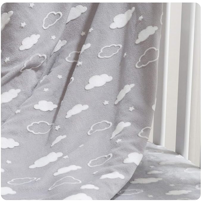 American Baby Company Heavenly Soft Chenille Sherpa Receiving Blanket (30" x 35"), 3D Gray, Warm and Cozy for Boys and Girls, Ideal for Baby Carrier, Stroller, and Travel