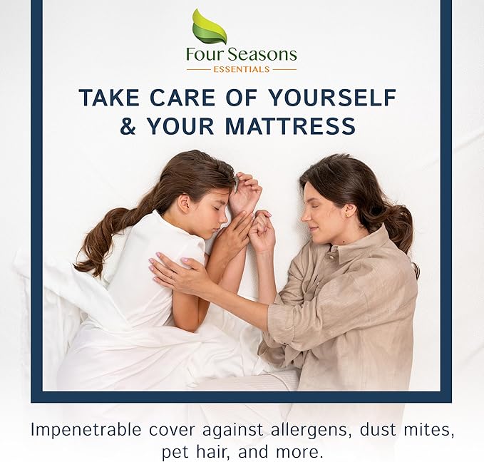 Super Deep Pocket Mattress Encasement - Queen - Zippered Bedbug Waterproof Protector for Very Deep Mattresses 20-24 inch Depth