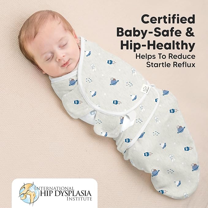 Baby Swaddle Sleep Sacks with Zipper - 3-Pack Swaddles for Newborns 0-3 Months, Infant, Baby Girls, Boys, Soft & Durable Newborn Sleep Sack, Easy Diaper Change Swaddling Blanket (Cosmo, OS)