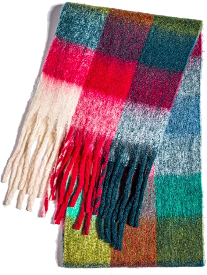 Winter Women Chunky Scarf Warm Blanket Big Thick Large Oversized Wrap Colorful Long Solid Scarves