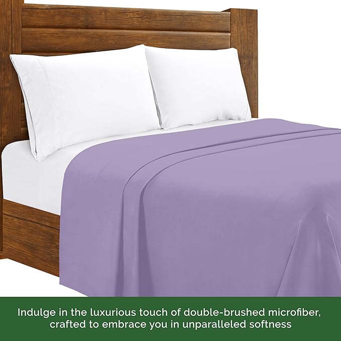 Luxury Flat Sheet on Amazon Elegant Comfort Wrinkle-Free 1500 Premier Hotel Quality 1-Piece Flat Sheet, King Size, Lilac