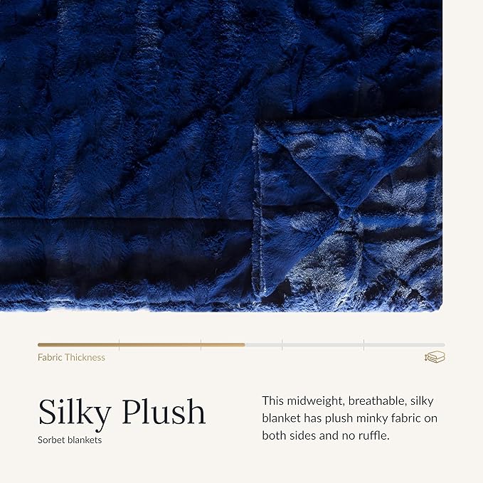 Minky Couture Sorbet Blanket - Ultra-Soft Throw for Silky Smooth Comfort - Premium Decorative Throw Blanket - Midweight, Breathable Fabric - Machine Washable Monster, Navy