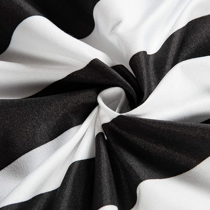 NTBAY Toddler Sheet Set - 3-Piece Microfiber Crib Sheet Set - Flat Sheet, Fitted Sheet, Pillowcase - Solid Toddler Bedding, Black and White Stripe